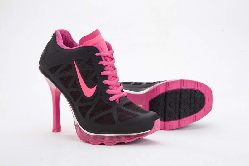 Nike Air Femmes D Amortissement Talons Bottes Noir Rose